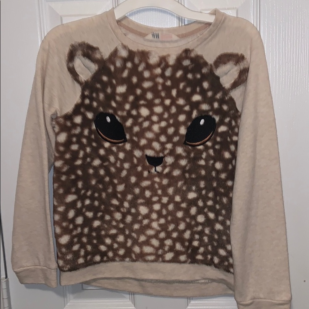 H&M Deer Furry Sweater